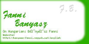 fanni banyasz business card